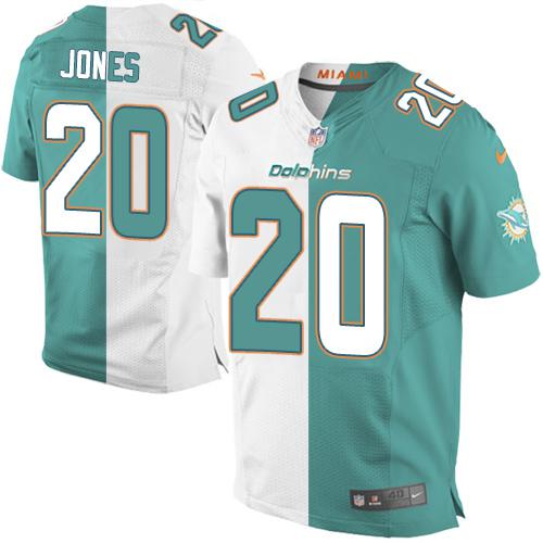 Nike Miami Dolphins #20 Reshad Jones Aqua Green/White Stitched NFL Elite Split Jersey