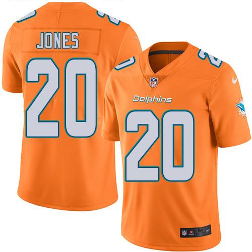 Nike Miami Dolphins #20 Reshad Jones Orange Stitched NFL Limited Rush Jersey