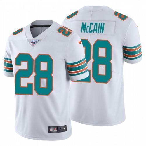 Nike Miami Dolphins #28 Bobby Mccain White Alternate Stitched NFL 100th Season Vapor Untouchable Limited Jersey