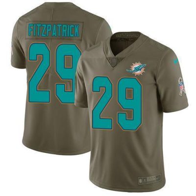 Nike Miami Dolphins #29 Minkah Fitzpatrick Olive Stitched NFL Limited 2017 Salute To Service Jersey