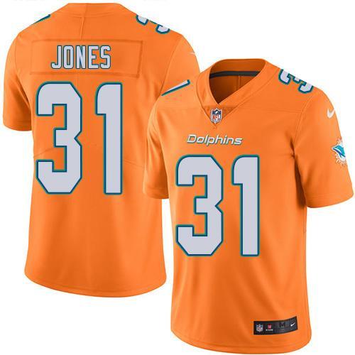 Nike Miami Dolphins #31 Byron Jones Orange Stitched NFL Limited Rush Jersey