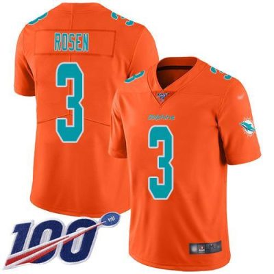 Nike Miami Dolphins #3 Josh Rosen Orange Stitched NFL Limited Inverted Legend 100th Season Jersey