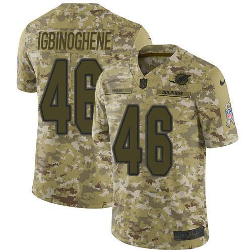 Nike Miami Dolphins #46 Noah Igbinoghene Camo Stitched NFL Limited 2018 Salute To Service Jersey