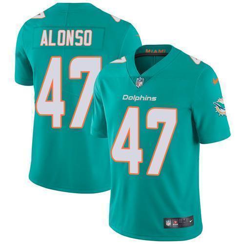 Nike Miami Dolphins #47 Kiko Alonso Aqua Green Team Color Stitched NFL Vapor Untouchable Limited Jersey