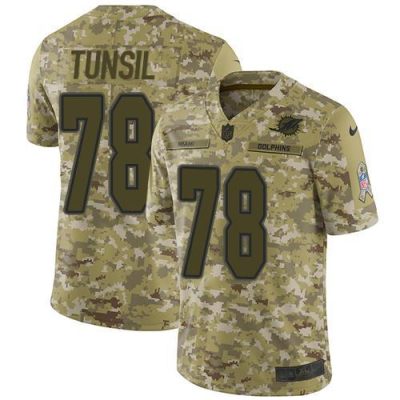Nike Miami Dolphins #78 Laremy Tunsil Camo Stitched NFL Limited 2018 Salute To Service Jersey