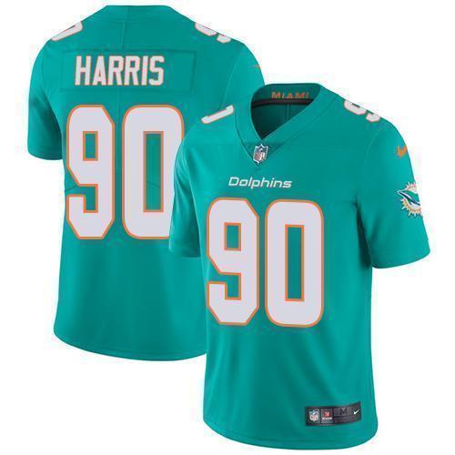 Nike Miami Dolphins #90 Charles Harris Aqua Green Team Color Stitched NFL Vapor Untouchable Limited Jersey