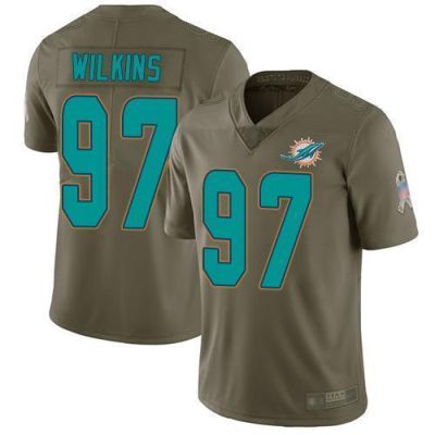 Nike Miami Dolphins #97 Christian Wilkins Olive Stitched NFL Limited 2017 Salute To Service Jersey