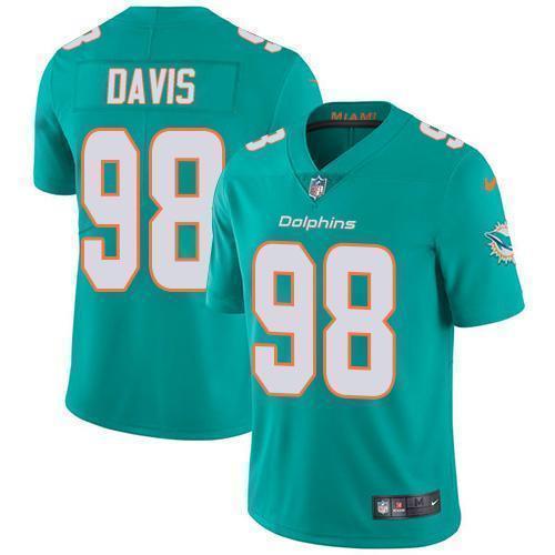 Nike Miami Dolphins #98 Raekwon Davis Aqua Green Team Color Stitched NFL Vapor Untouchable Limited Jersey