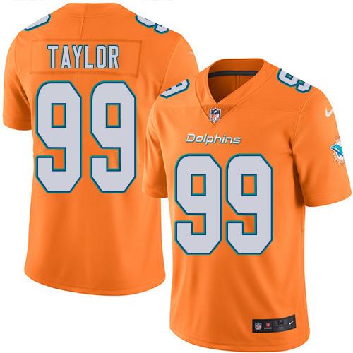 Nike Miami Dolphins #99 Jason Taylor Orange Stitched NFL Limited Rush Jersey
