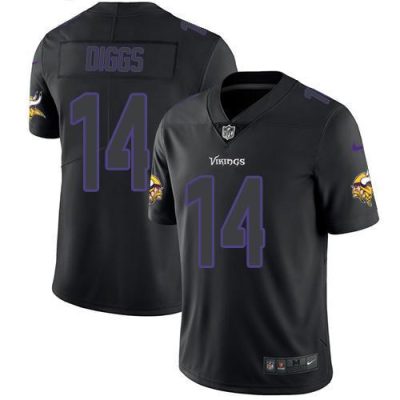 Nike Minnesota Vikings #14 Stefon Diggs Black Stitched NFL Limited Rush Impact Jersey