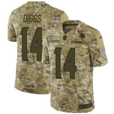 Nike Minnesota Vikings #14 Stefon Diggs Camo Stitched NFL Limited 2018 Salute To Service Jersey