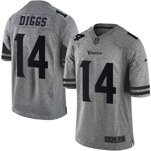 Nike Minnesota Vikings #14 Stefon Diggs Gray Stitched NFL Limited Gridiron Gray Jersey