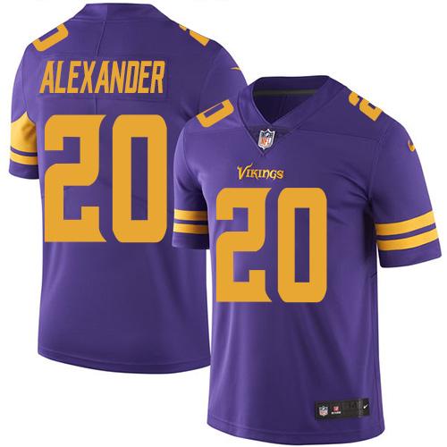 Nike Minnesota Vikings #20 Mackensie Alexander Purple Stitched NFL Limited Rush Jersey