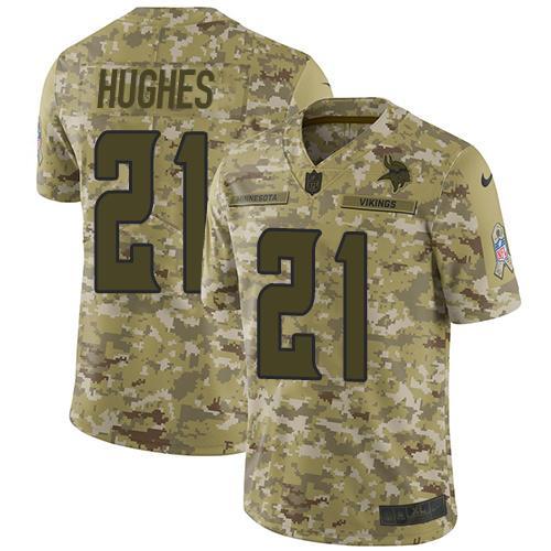 Nike Minnesota Vikings #21 Mike Hughes Camo Stitched NFL Limited 2018 Salute To Service Jersey