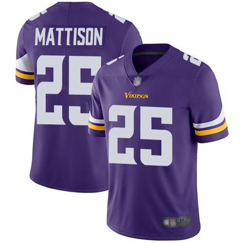 Nike Minnesota Vikings #25 Alexander Mattison Purple Team Color Stitched NFL Vapor Untouchable Limited Jersey