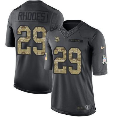 Nike Minnesota Vikings #29 Xavier Rhodes Black Stitched NFL Limited 2016 Salute To Service Jersey