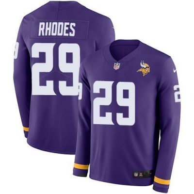 Nike Minnesota Vikings #29 Xavier Rhodes Purple Team Color Stitched NFL Limited Therma Long Sleeve Jersey