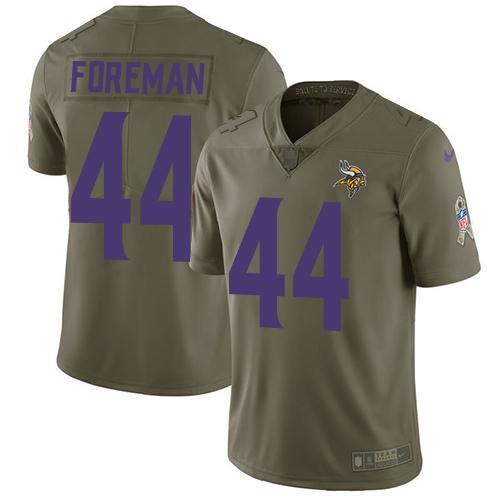 Nike Minnesota Vikings #44 Chuck Foreman Olive Stitched NFL Limited 2017 Salute to Service Jersey