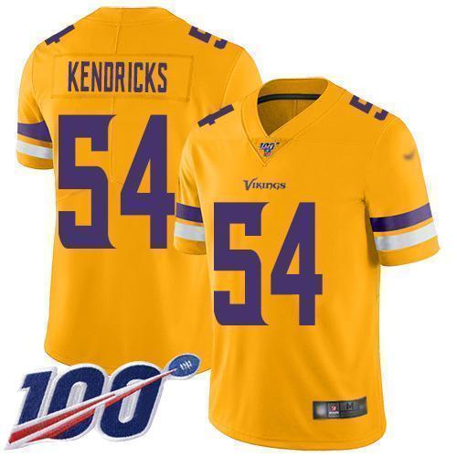 Nike Minnesota Vikings #54 Eric Kendricks Gold Stitched NFL Limited Inverted Legend 100th Season Jersey
