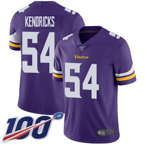 Nike Minnesota Vikings #54 Eric Kendricks Purple Team Color Stitched NFL 100th Season Vapor Limited Jersey