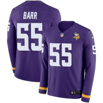 Nike Minnesota Vikings #55 Anthony Barr Purple Team Color Stitched NFL Limited Therma Long Sleeve Jersey