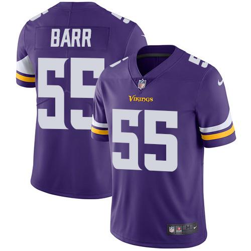 Nike Minnesota Vikings #55 Anthony Barr Purple Team Color Stitched NFL Vapor Untouchable Limited Jersey