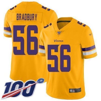 Nike Minnesota Vikings #56 Garrett Bradbury Gold Stitched NFL Limited Inverted Legend 100th Season Jersey