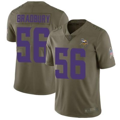 Nike Minnesota Vikings #56 Garrett Bradbury Olive Stitched NFL Limited 2017 Salute To Service Jersey