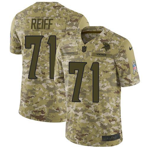 Nike Minnesota Vikings #71 Riley Reiff Camo Stitched NFL Limited 2018 Salute To Service Jersey