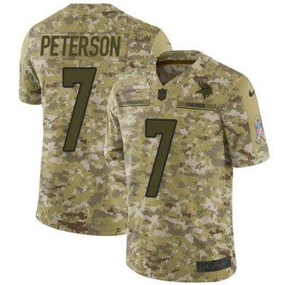 Nike Minnesota Vikings #7 Patrick Peterson Camo Stitched NFL Limited 2018 Salute To Service Jersey
