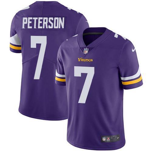 Nike Minnesota Vikings #7 Patrick Peterson Purple Team Color Stitched NFL Vapor Untouchable Limited Jersey