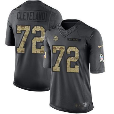 Nike Minnesota Vikings #72 Ezra Cleveland Black Stitched NFL Limited 2016 Salute to Service Jersey