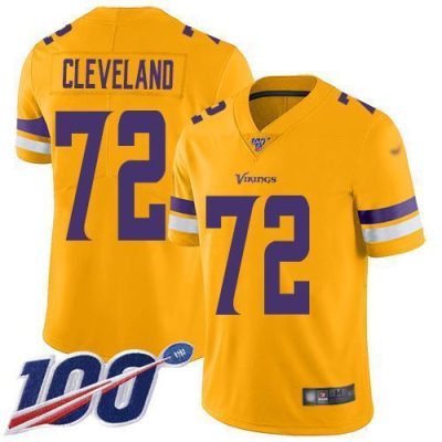 Nike Minnesota Vikings #72 Ezra Cleveland Gold Stitched NFL Limited Inverted Legend 100th Season Jersey