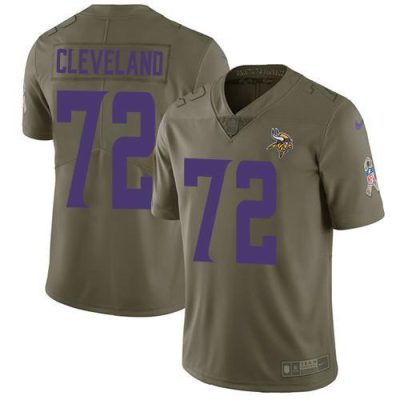 Nike Minnesota Vikings #72 Ezra Cleveland Olive Stitched NFL Limited 2017 Salute To Service Jersey