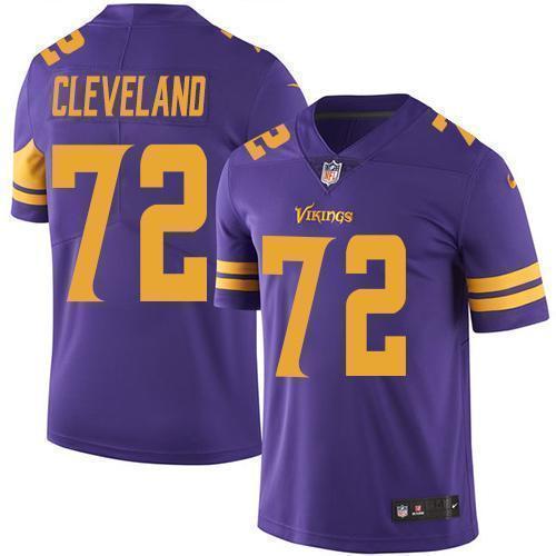 Nike Minnesota Vikings #72 Ezra Cleveland Purple Stitched NFL Limited Rush Jersey