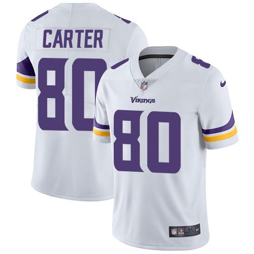 Nike Minnesota Vikings #80 Cris Carter White Stitched NFL Vapor Untouchable Limited Jersey