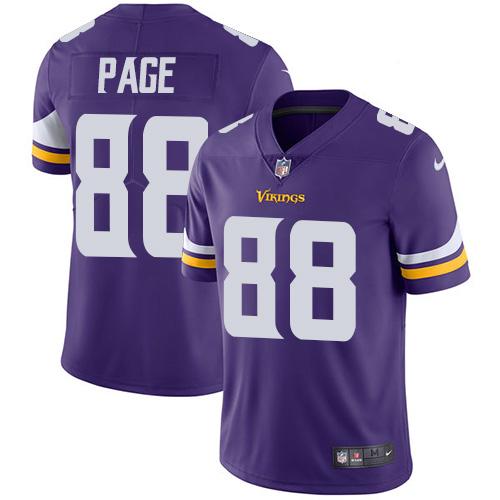 Nike Minnesota Vikings #88 Alan Page Purple Team Color Stitched NFL Vapor Untouchable Limited Jersey