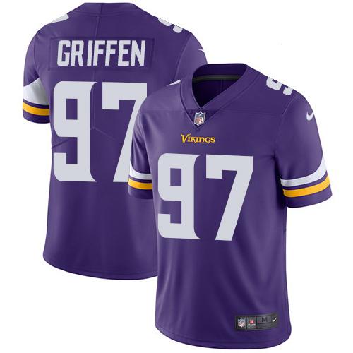 Nike Minnesota Vikings #97 Everson Griffen Purple Team Color Stitched NFL Vapor Untouchable Limited Jersey
