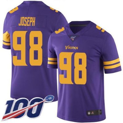 Nike Minnesota Vikings #98 Linval Joseph Purple Stitched NFL Limited Rush 100th Season Jersey
