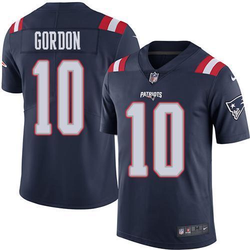 Nike New England Patriots #10 Josh Gordon Navy Blue Stitched NFL Limited Rush Jersey