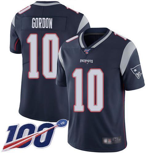 Nike New England Patriots #10 Josh Gordon Navy Blue Team Color Stitched NFL 100th Season Vapor Limited Jersey