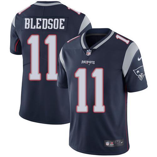 Nike New England Patriots #11 Drew Bledsoe Navy Blue Team Color Stitched NFL Vapor Untouchable Limited Jersey