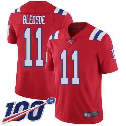 Nike New England Patriots #11 Drew Bledsoe Red Alternate Stitched NFL 100th Season Vapor Limited Jersey