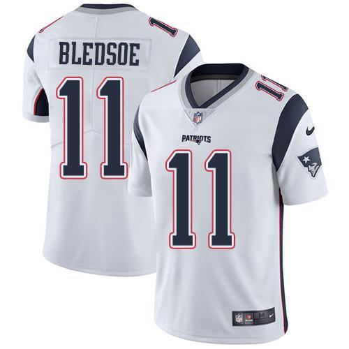 Nike New England Patriots #11 Drew Bledsoe White Stitched NFL Vapor Untouchable Limited Jersey