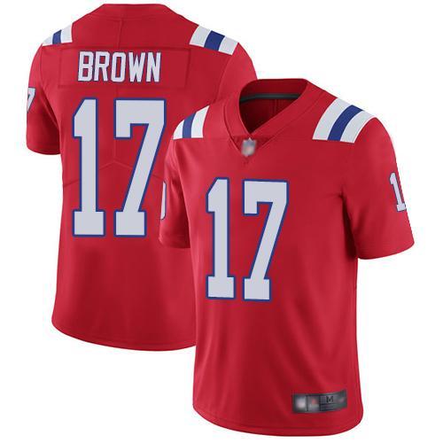 Nike New England Patriots #17 Antonio Brown Red Alternate Stitched NFL Vapor Untouchable Limited Jersey