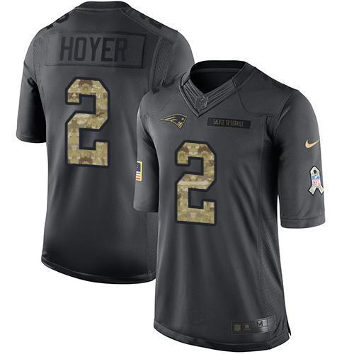 Nike New England Patriots #2 Brian Hoyer Black Stitched NFL Limited 2016 Salute to Service Jersey