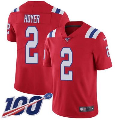 Nike New England Patriots #2 Brian Hoyer Red Alternate Stitched NFL 100th Season Vapor Untouchable Limited Jersey