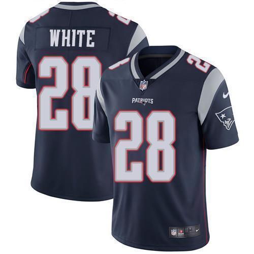 Nike New England Patriots #28 James White Navy Blue Team Color Stitched NFL Vapor Untouchable Limited Jersey