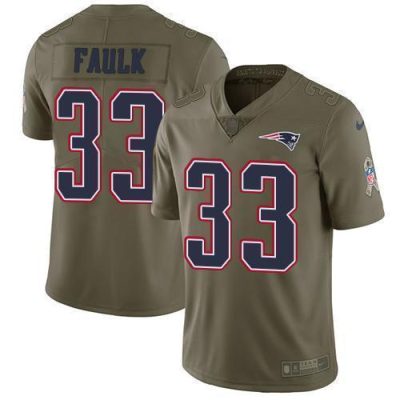 Nike New England Patriots #33 Kevin Faulk Olive Stitched NFL Limited 2017 Salute To Service Jersey
