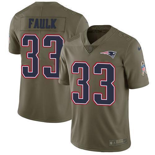 Nike New England Patriots #33 Kevin Faulk Olive Stitched NFL Limited 2017 Salute To Service Jersey